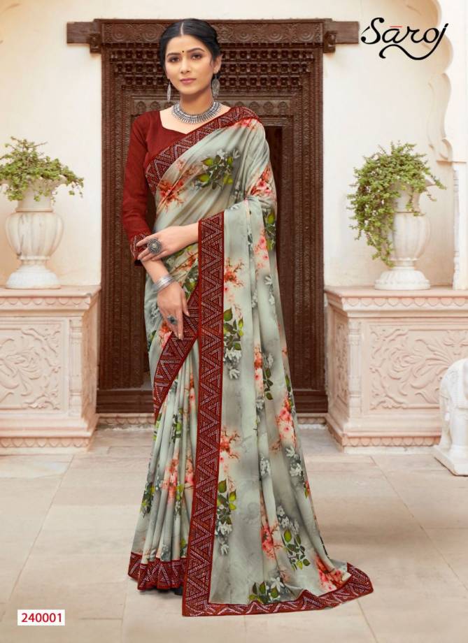 Saroj Shobhanaa Fancy Ethnic Wear Lycra Printed Designer Saree Collection